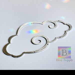 Raincloud Suncatcher Frame 2.5 x 5 inch 7 Holes Stainless Steel or Brass Brush Finish DIY Sun Catcher Macrame Resin Art BC06