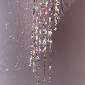 Pastel Colored Crystal Mobile Sun Catcher, Fairycore Garden Hanging Prism, Rainbow Maker Crystal Suncatcher Boho Home Decor, Bestie Gift