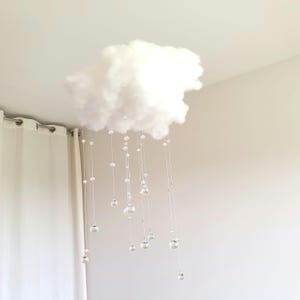 CLOUD – Crystal Suncatcher Mobile – Rainbow Prism Hanging Cloud – Celestial Bedroom or Living Room Decor – Handmade Gift – Made in France