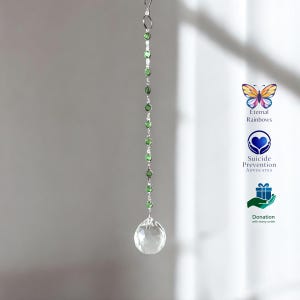 Crystal SunCatcher Green Taurus May Rainbow Maker in Gift Box with Donation