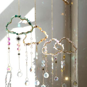 Crystal Prism Suncatcher: Cloud Light Catcher, Rainbow Window Decor