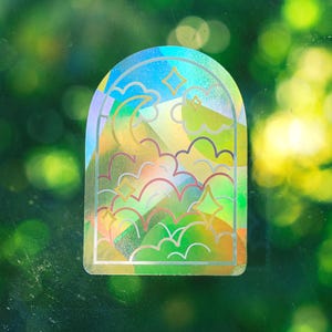 Suncatcher | Sunset Clouds Sun Catcher Window Sticker | Cancer Research Donation | Rainbow Maker Prism Deca
